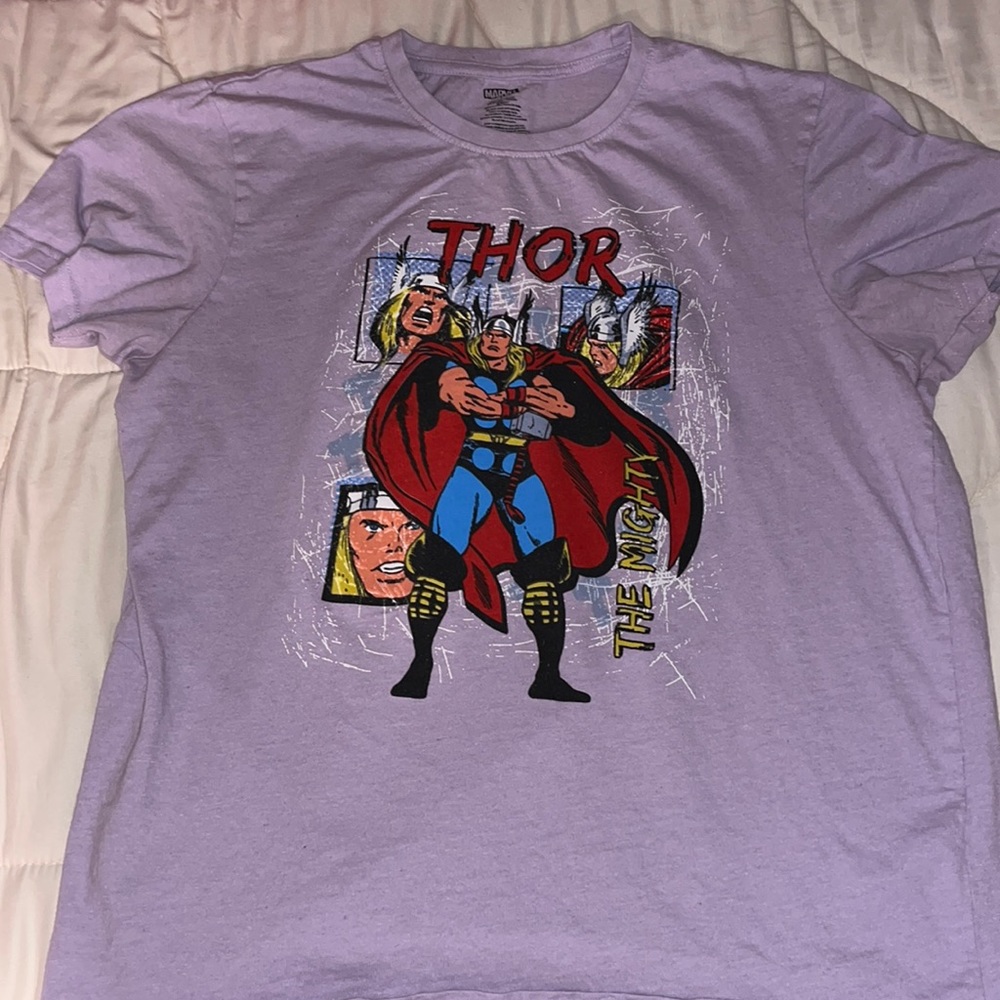 Comic Thor purple tee